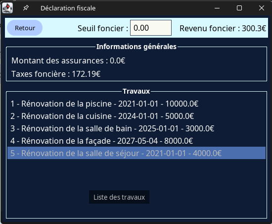 Aperçu de l'application de gestion immobilière